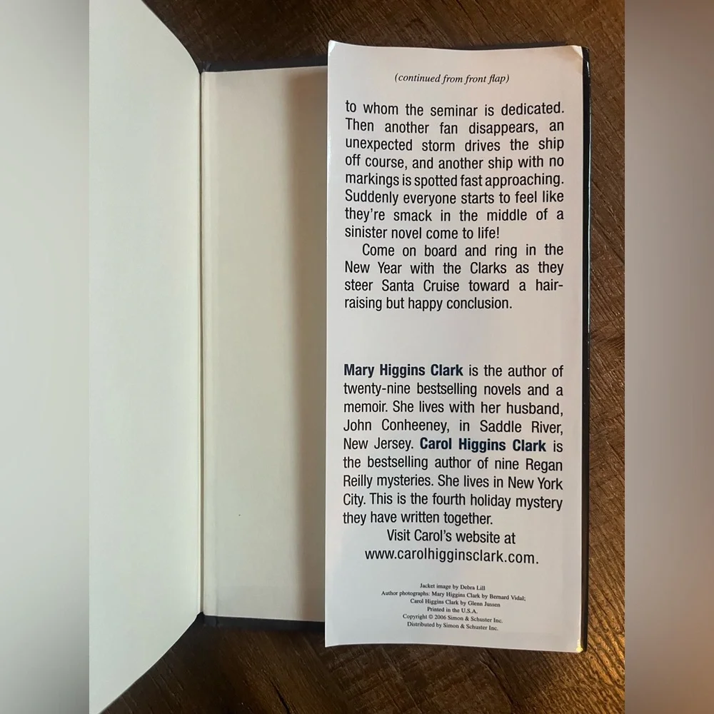 Hardcover Book- Santa Cruise. Mary Higgins Clark & Carol Higgins Clark. Mystery.